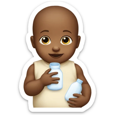 Baby with milk bottle sticker