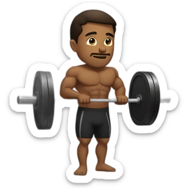 brown guy performing deadlift sticker