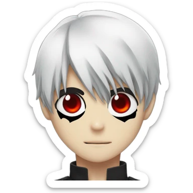 Ken kaneki with a black and red left eye sticker