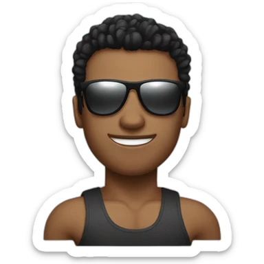 gym bro with sunglasses white skin sticker