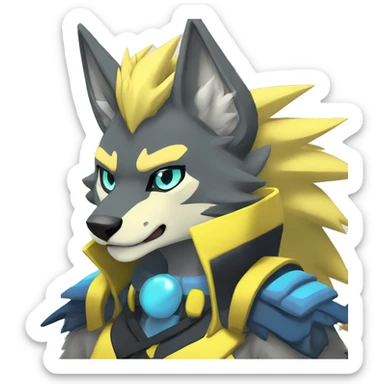 Anthro Edgy Cool Zeraora-Lombax-Werewolf-Pokémon-Fakémon Full Body Detailed High Quality sticker