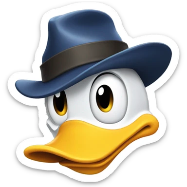 Donald duck as a detective sticker