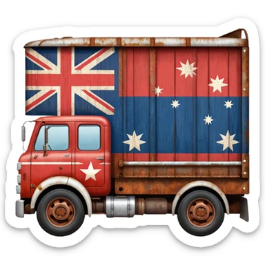 Old Mack truck with Australian flag  printed only on the door sticker
