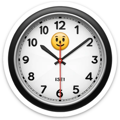 horloge avec la petite aiguille sur le 6 et la grande sur le 3 sticker