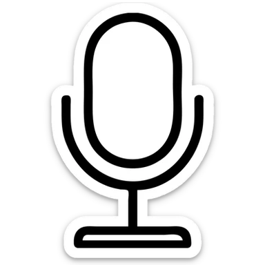 microphone, minimal outline, clean design, outlined icon with no fill sticker