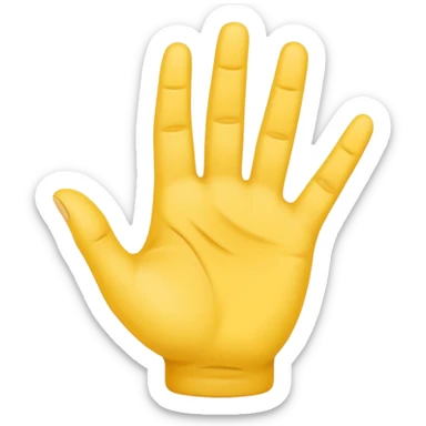 american sign language alphabet A yellow hand sticker