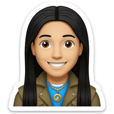 Taboo from Black Eyed Peas with long hair sticker