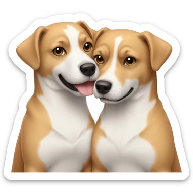 two couple of dogs hugging eachother sticker