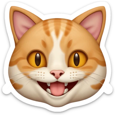 Combine Cat laughing emoji and 😁 this emoji sticker