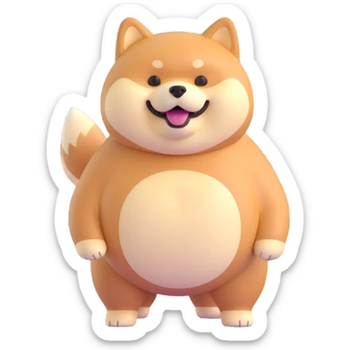 shiba inu standing, fat sticker