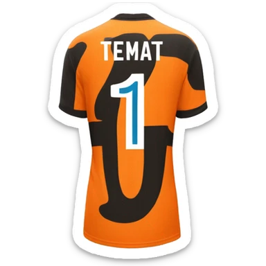 the back of an orange soccer  jersey with the number 11 on the back sticker
