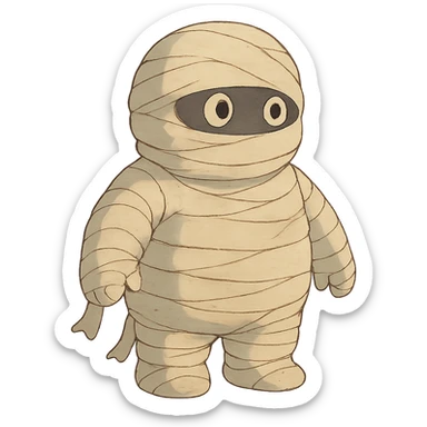 mummy character with soft colors sticker
