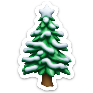 Christmas tree coated in snow sticker