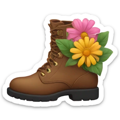 boots with flowers inside sticker