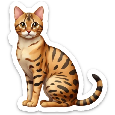 bengal cat full body sitting sticker