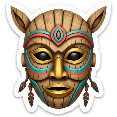 tribal mask sticker