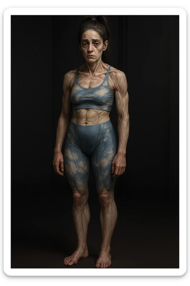 donna con insonnia frequenti in 3D realistica, donna stanca immagine anatomica sticker