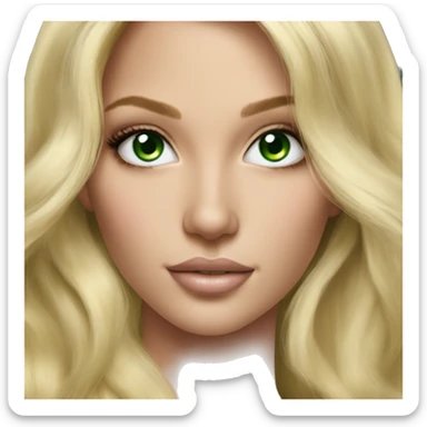 Realistic victoria secret model blonde green eyes  sticker