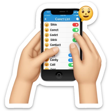 two hands shaking over a CRM contact list, emoji style sticker