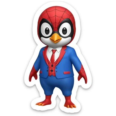 Penguin spiderman without a cape sticker