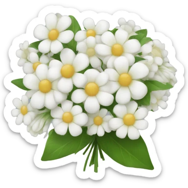Bunch of white flower with bow sticker
