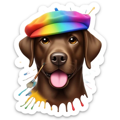 Chocolate lab artist sticker