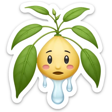 wilted jasmine like realistic detial but used for mobile emoji sticker