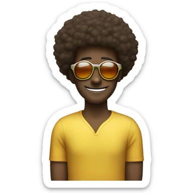 homme avec une afro et des lunette de soleil sticker