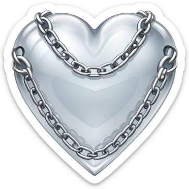  crystal heart chained linked together sticker