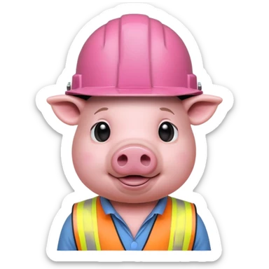 construction-pig with helmet sticker