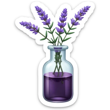 Dead lavendel in bottle sticker