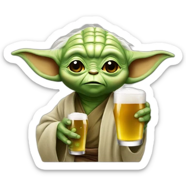 Yoda drink beer  sticker