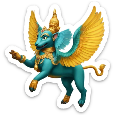 Vishnu flying on Garuda sticker