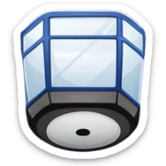 Please, make An icon featuring The background shows a packed stadium with cheering fans, bright arena lights, and an icy rink and close-up shots of key hockey equipment: a hockey stick, puck, and skates. Transparent background highlights the essentials of the game and the thrill of the sport. sticker