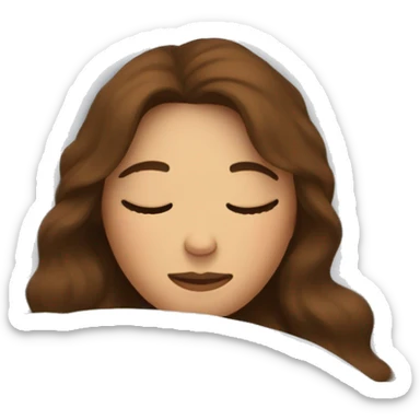 Woman with brown hair / sleeping in a cosy bed sticker
