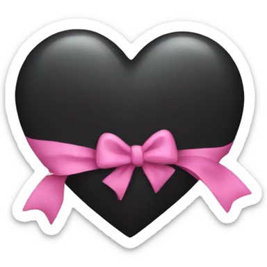black heart with pink bow sticker