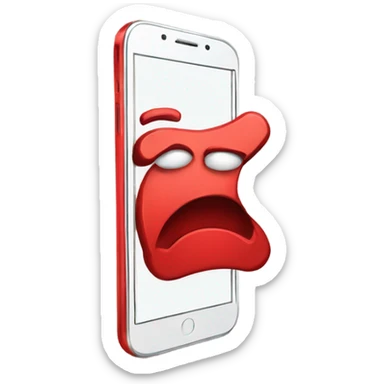 Red smartphone upset sticker