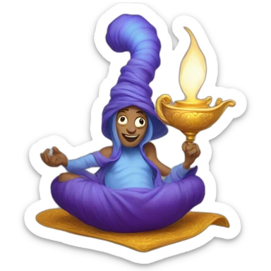 Genie from a lamp sticker