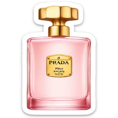 light pink prada perfume w gold accent sticker