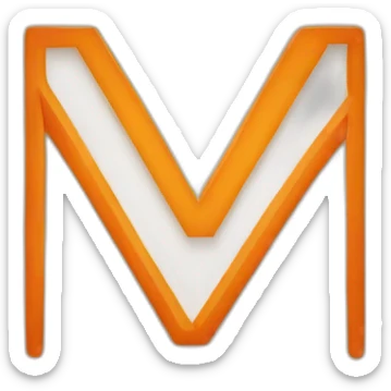 m LETTER orange sticker