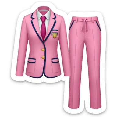 pink academia uniform with pants sticker