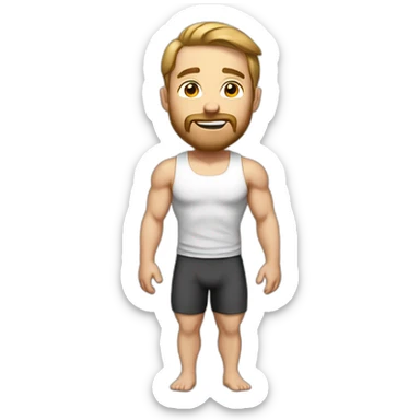 Classic workout clothes for white men tiredness  sticker