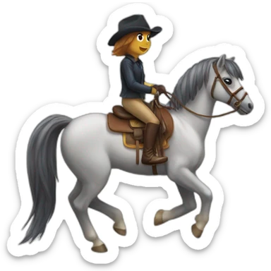 pony riding a horse sticker