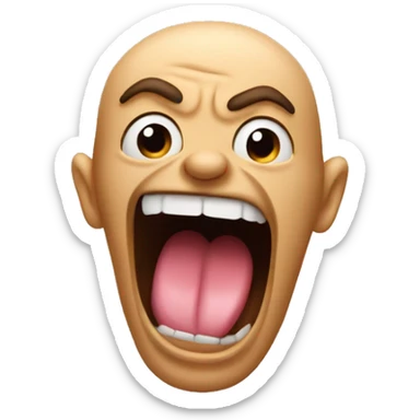 man with crazy long tongue aggressively sticking it out sticker