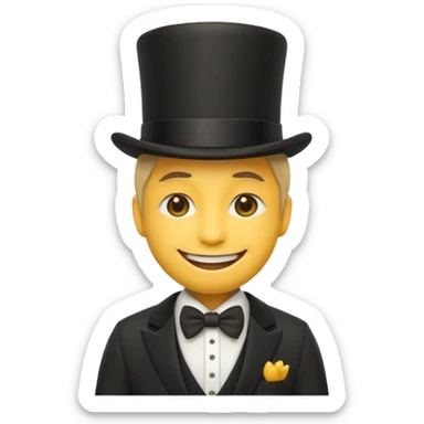 A Emoji wearing a top hat and a suit sticker