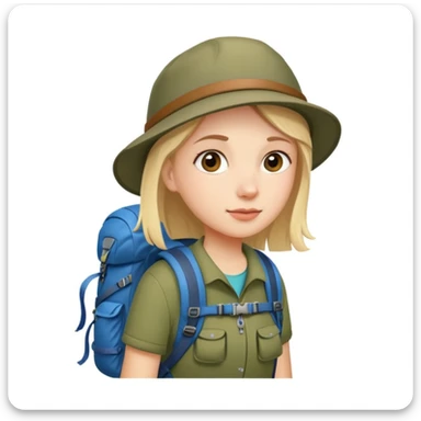 girl back packing mountains background  sticker