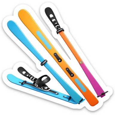 skis,colorful, Snow Gear,negative: character. sticker