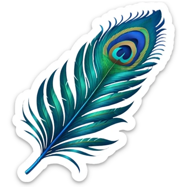 Peacock feather sticker