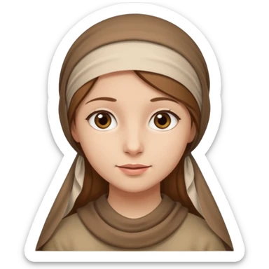 young modest jewish girl head covering sticker
