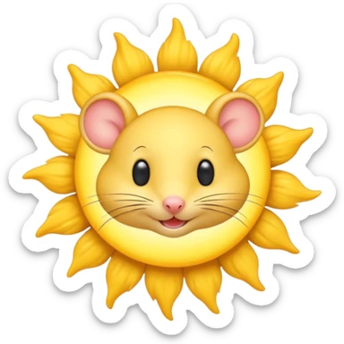 A mouse inside of a sun ☀️ 🐭 sticker